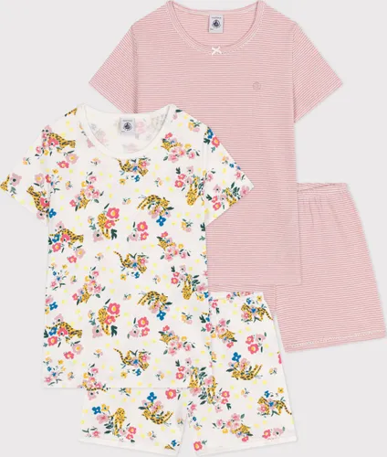 Petit Bateau Set met 2 katoenen korte pyjama's voor kinderen Meisjes Pyjamaset - Meerkleurig