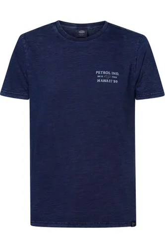 Petrol Industries Modern Fit T-Shirt ronde hals donkerblauw, Bedrukt