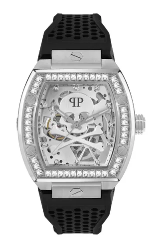 Philipp Plein The $Keleton PWBAA1323 Horloge - Siliconen - Zwart - Ø 44 mm