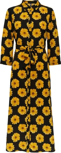 Pieces Jurk Pcjapril 3/4 Ankle Dress D2d Bc 17135407 Black/sunflower Dames