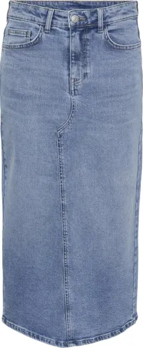 Pieces Rok Pcbella Mw Long Denim Skirt Bc 17147761 Medium Blue Denim Dames