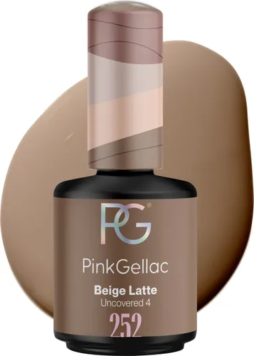 Pink Gellac 252 Beige Latte Gellak 15ml - Glanzende Beige Gel Lak Nagellak - Gelnagels Producten - Gel Nails
