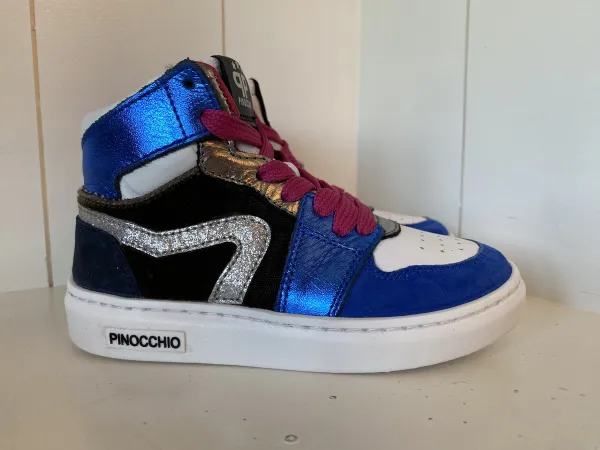 Pinocchio sneaker blauw/fuschia