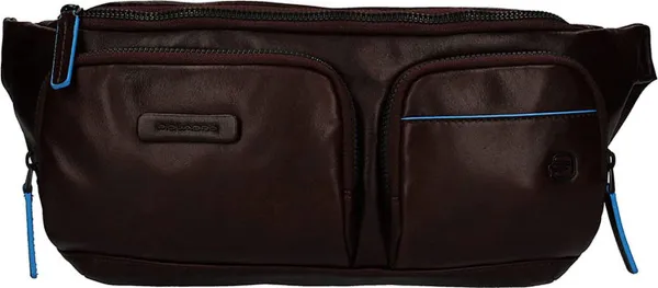 Piquadro Blue Square Bum Bag RFID Mahogany