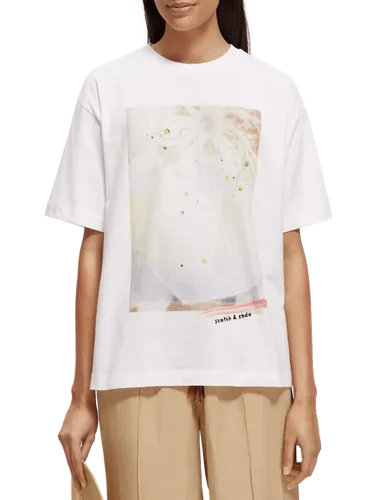 Pixel flower loose fit T-shirt in Organic Cotton - Maat S - Multicolor - Vrouw - T-shirt - Scotch & Soda