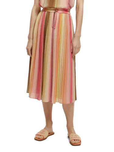 Pleated chiffon midi skirt - Maat XL - Multicolor - Vrouw - Rok - Scotch & Soda