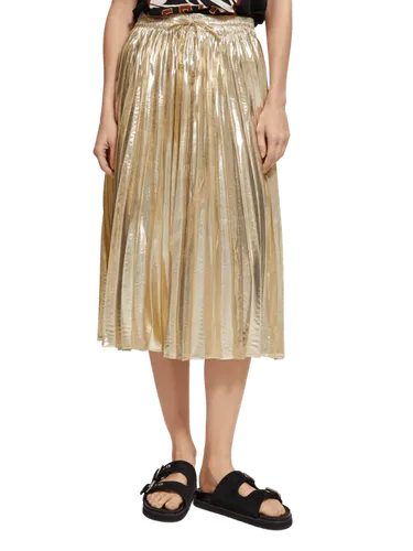 Pleated shiny high-rise maxi skirt - Maat XS - Multicolor - Vrouw - Rok - Scotch & Soda