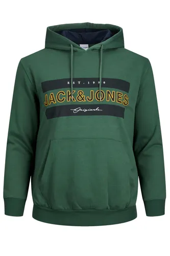 Plus Size Jack & Jones sweater groen effen katoen met opdruk