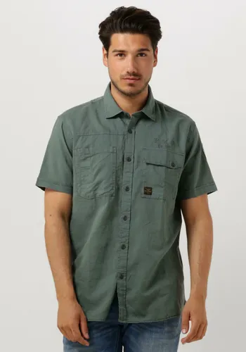 PME LEGEND Heren Hemden Short Sleeve Shirt Ctn Linen Cargo Walker - Groen