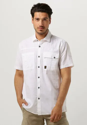 PME LEGEND Heren Hemden Short Sleeve Shirt Ctn Linen Cargo Walker - Wit