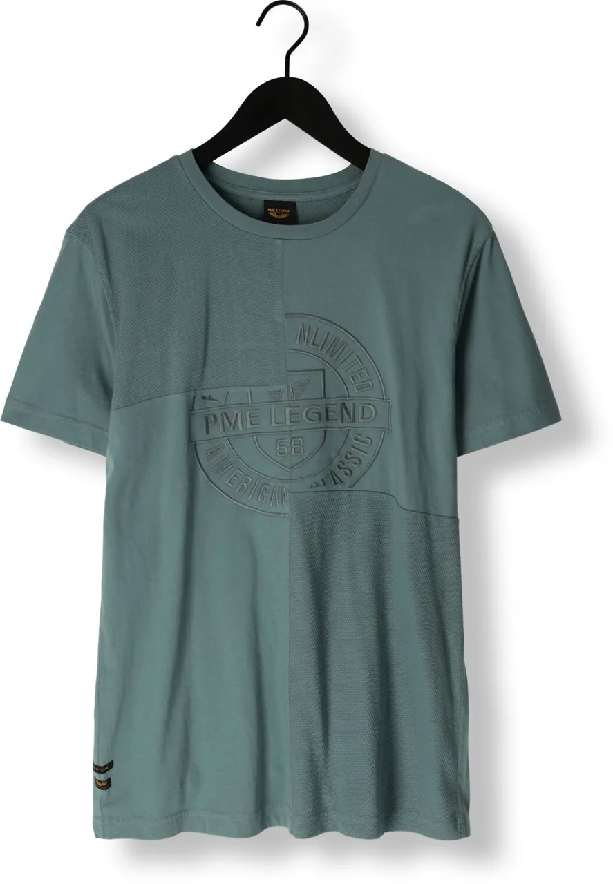 PME LEGEND Heren Polo's & T-shirts Short Sleeve R-neck Play Mix Pique - Groen