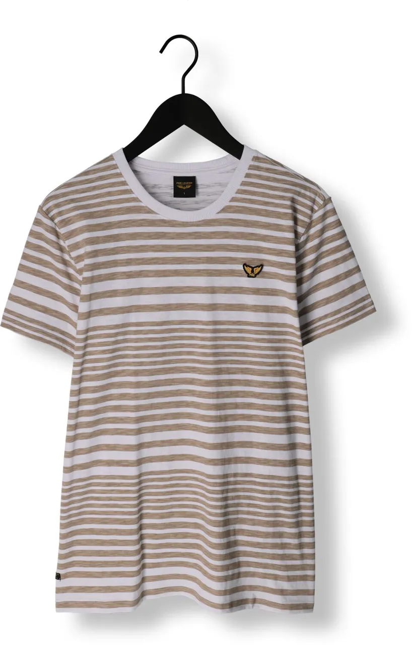 PME LEGEND Heren Polo's & T-shirts Short Sleeve R-neck Slub Jersey Printed - Beige