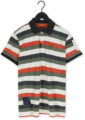 PME Legend Polo Shorrt Sleeve Polo WAshed Jersey Stripe Multi Heren