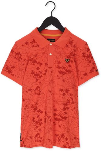 PME Legend Polo Short Sleeve Polo Light Pique Sustainable AOP Rood Heren
