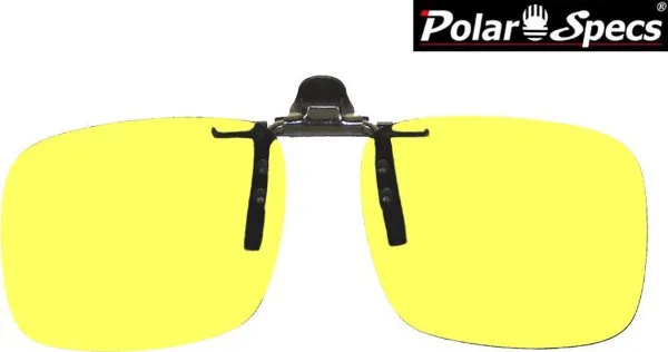 Polar Specs® 46x132 mm. Aluminium Opklapbare Voorhanger – Clip on Nachtbril – Brilclip – Voorzetbril – Polarized Nightdriving – Unisex