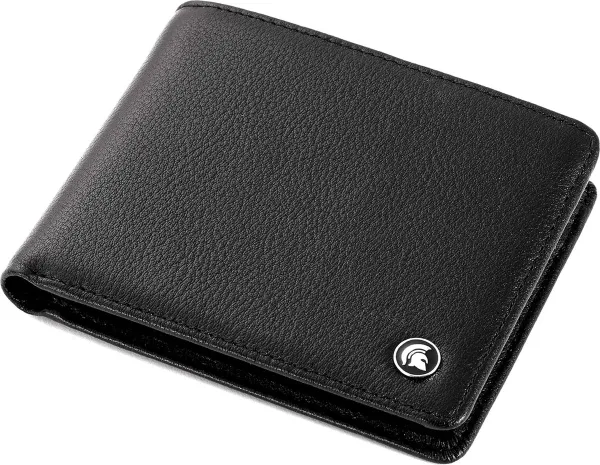 POWR Mens Wallet, Genuine Leather, RFID Blocking Bi-fold Credit Card Holder with 6 Card Slots Plus 2 Note Compartments and an ID Window Slot, Stylish