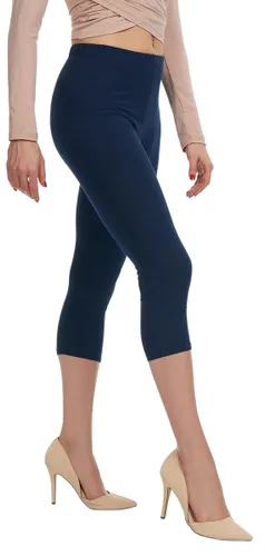 Premium Dames Driekwart Legging | 3 Kwart Legging | Blauw - XL