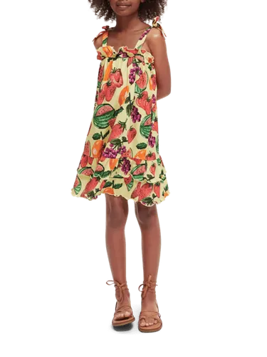 Printed mini dress - Maat 8 - Multicolor - Meisje - Jurk - Scotch & Soda