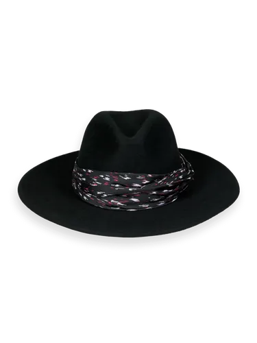 Printed scarf fedora hat - Multicolor - Vrouw - Hoed/Pet - Scotch & Soda