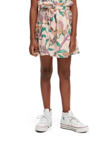 Printed smocked mini skirt - Maat 8 - Multicolor - Meisje - Rok - Scotch & Soda