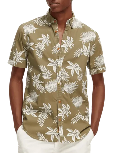 Printed & washed short sleeve poplin shirt - Maat XL - Multicolor - Man - Shirt - Scotch & Soda