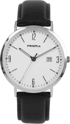 Prisma Slimline   - Horloge P1501 - 40 mm - Leer - Zwart