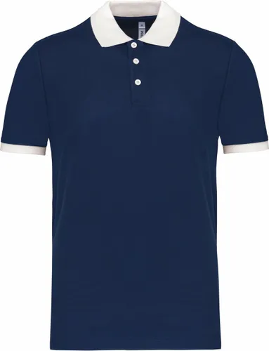 Proact Poloshirt Sport Pro premium quality - navy/wit - mesh polyester stof - voor heren L