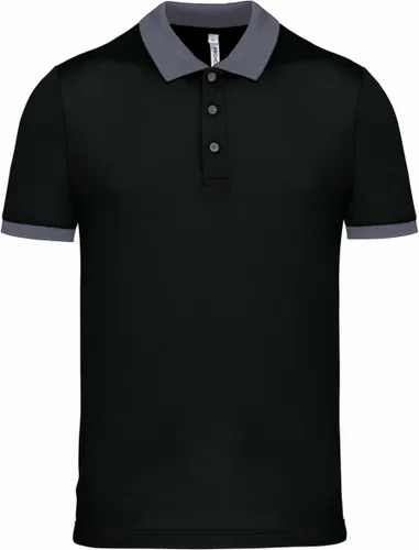 Proact Poloshirt Sport Pro premium quality - zwart/grijs - mesh polyester stof - voor heren XXL