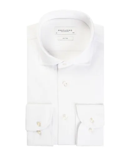 Profuomo Overhemd Single Jersey Knitted White   