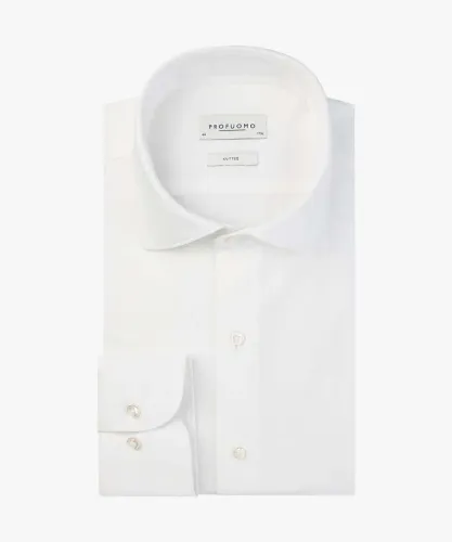 Profuomo Overhemd The Knitted Shirt Wit   