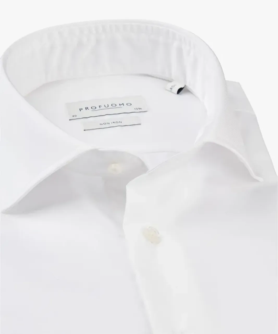 Profuomo Strijkvrij Overhemd Slim Fit Fine Twill Extra Long Sleeve Wit   