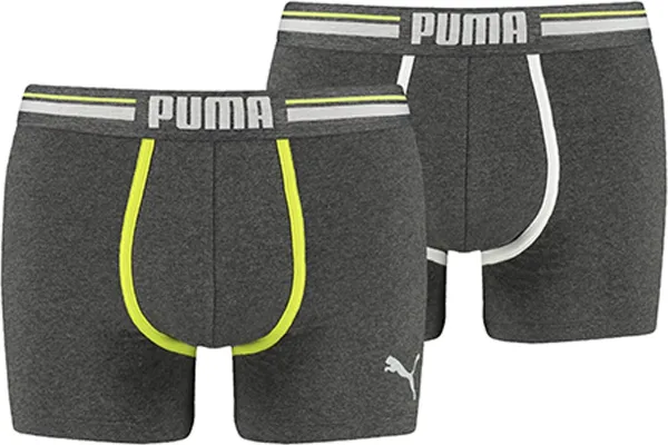 PUMA Athletic Blocking Boxershort - 2-pack - Asphalt