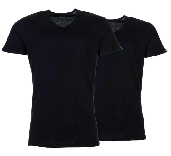 PUMA Basic Heren t-shirt V-Neck 2-pack - Zwart