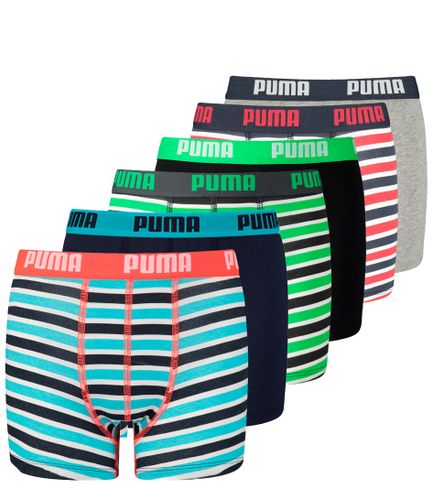 Puma Boxershorts Basic Boxer Printed Stripe 6P Groen
