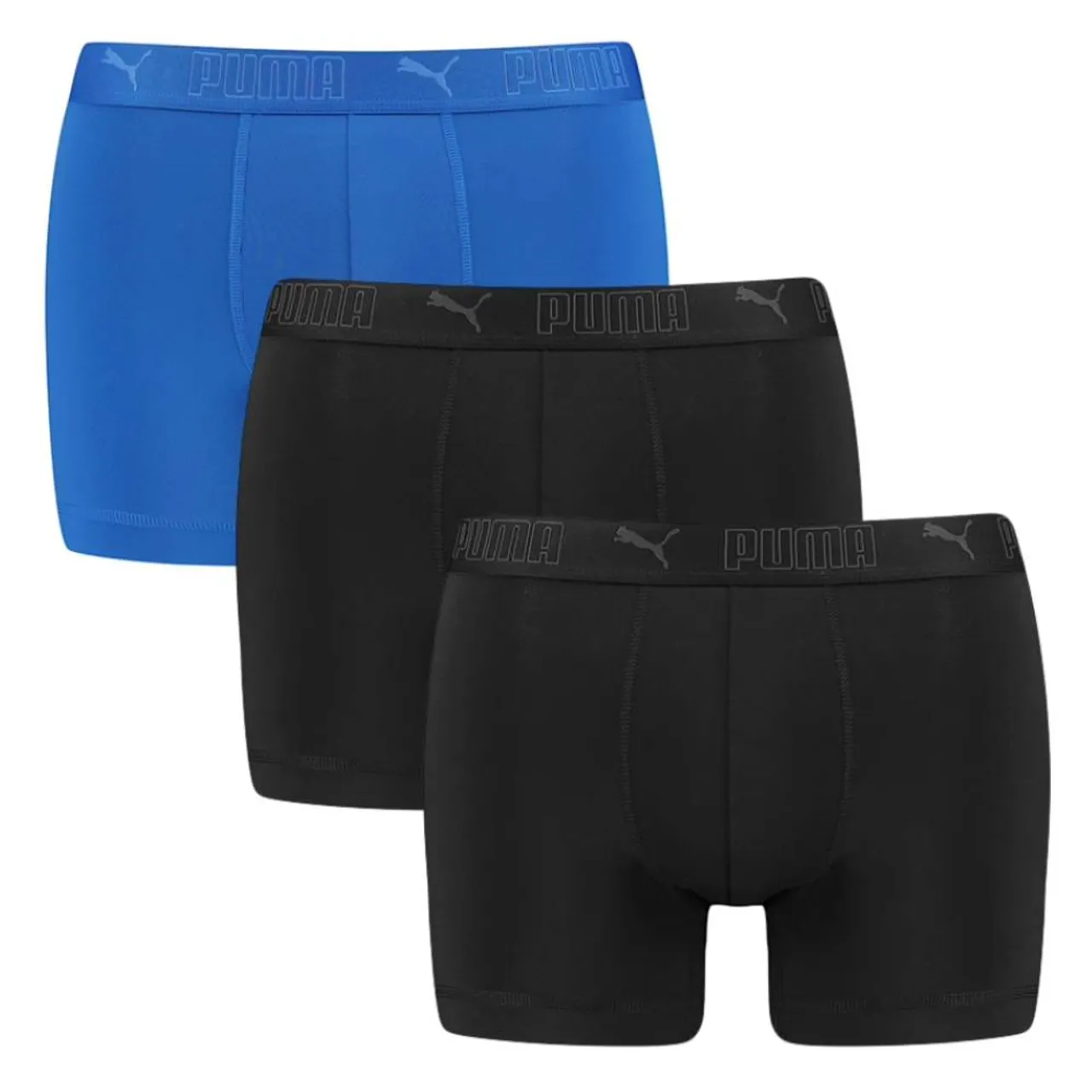 PUMA Boxershorts Microfiber 3-Pack Blauw Zwart