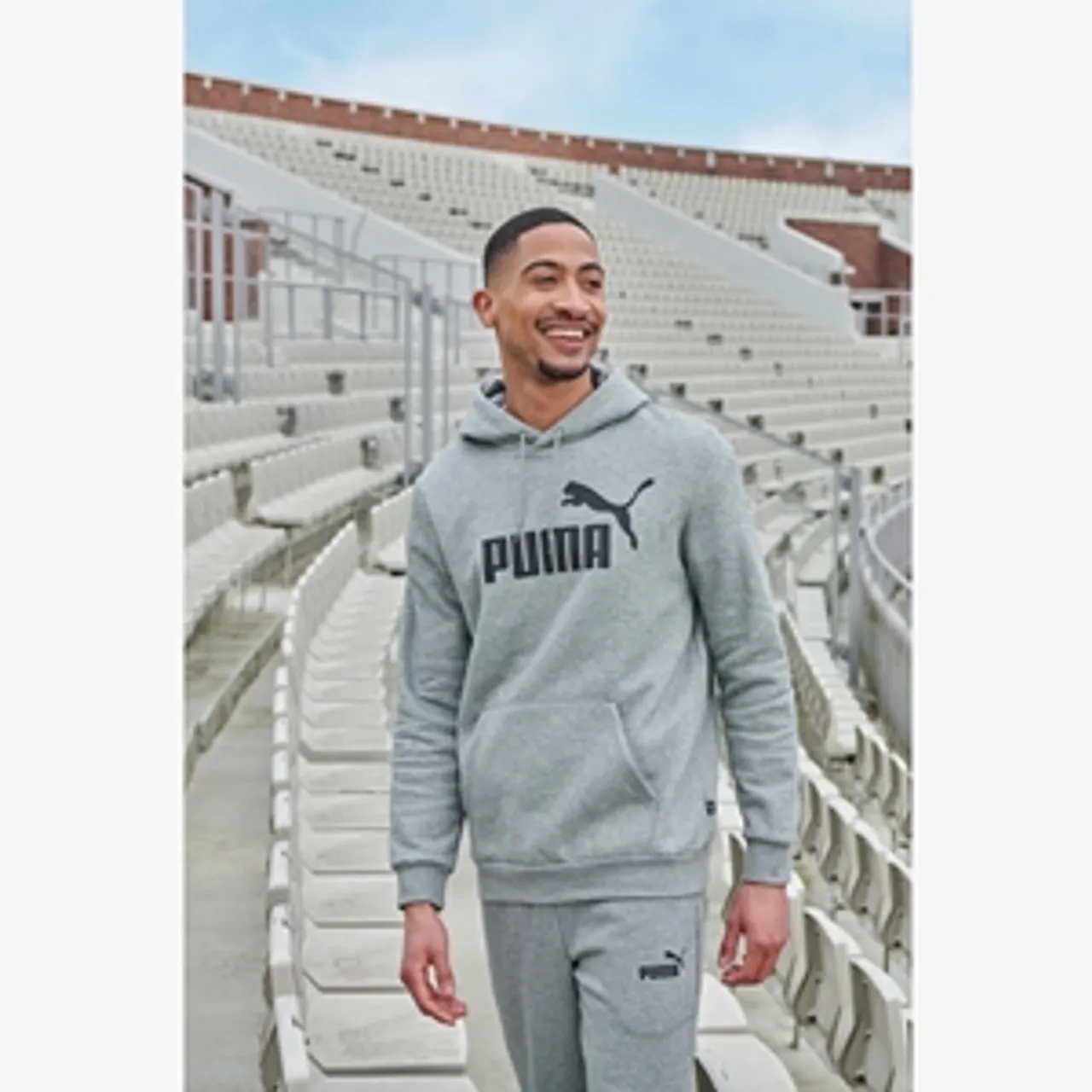 Puma Essentials Big Logo heren hoodie grijs