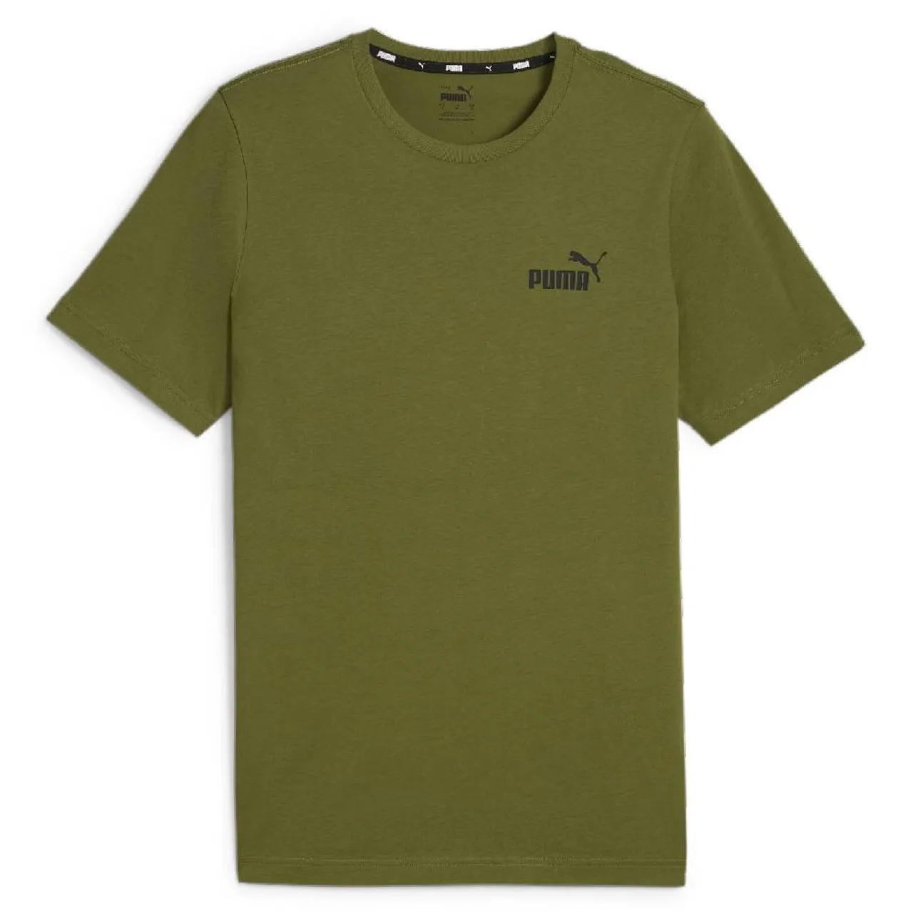 PUMA Essentials Small Logo T-Shirt Olijfgroen Zwart