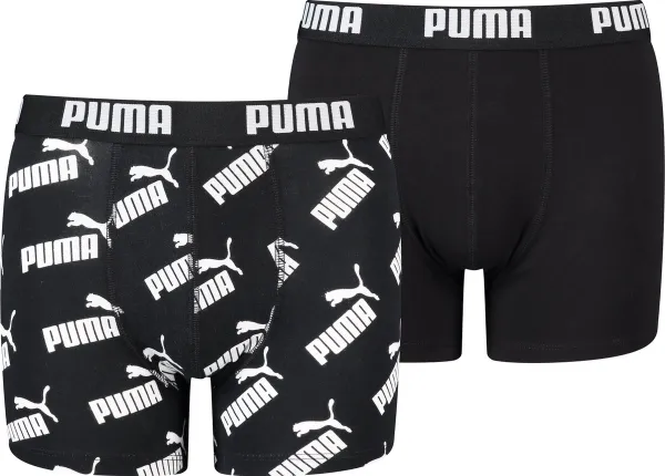 PUMA jongens 2P boxers AOP logo zwart - 158/164