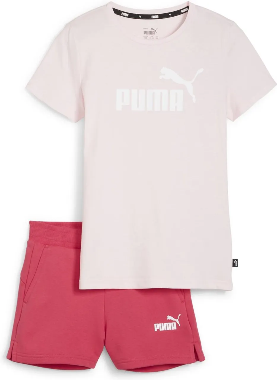 PUMA Logo Tee & Shorts Set G FALSE Broek - Whisp Of Pink
