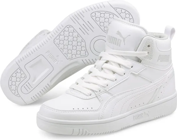 PUMA Rebound JOY Jr Unisex Sneakers - White/Limestone
