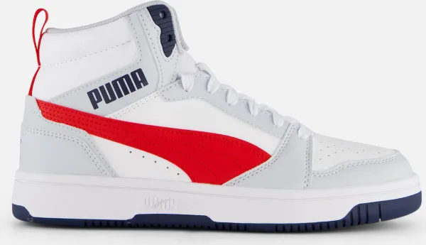 Puma Rebound v6 Mid Sneakers wit Imitatieleer