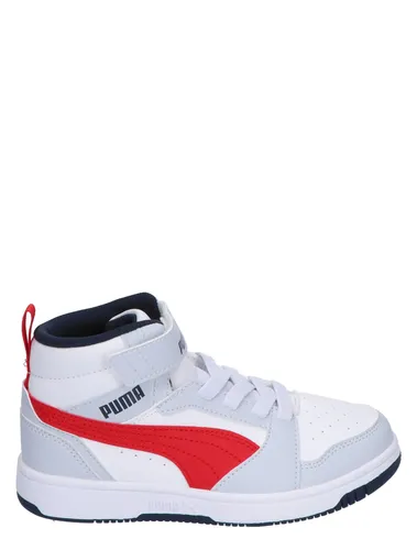 Puma Rebound V6 Mid Velcro Silver Navy Red Sneakers hoge-sneakers