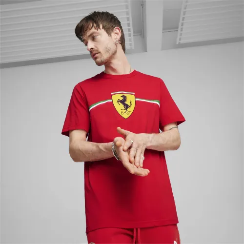 PUMA Scuderia Ferrari Race Big Shield Motorsport erfgoed-T-shirt, Rood