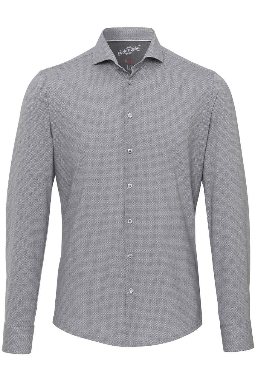 Pure Functional Slim Fit Jersey shirt grijs, Motief