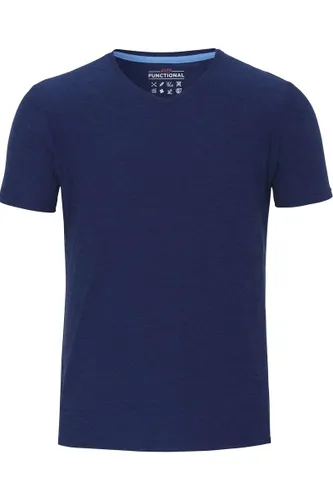 Pure Functional Slim Fit T-Shirt V-hals donkerblauw, Effen