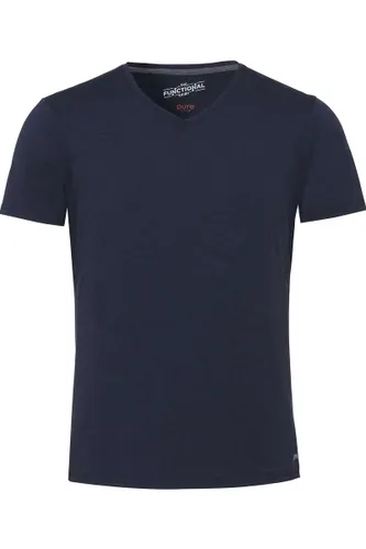 Pure Functional Slim Fit T-Shirt V-hals marine, Effen