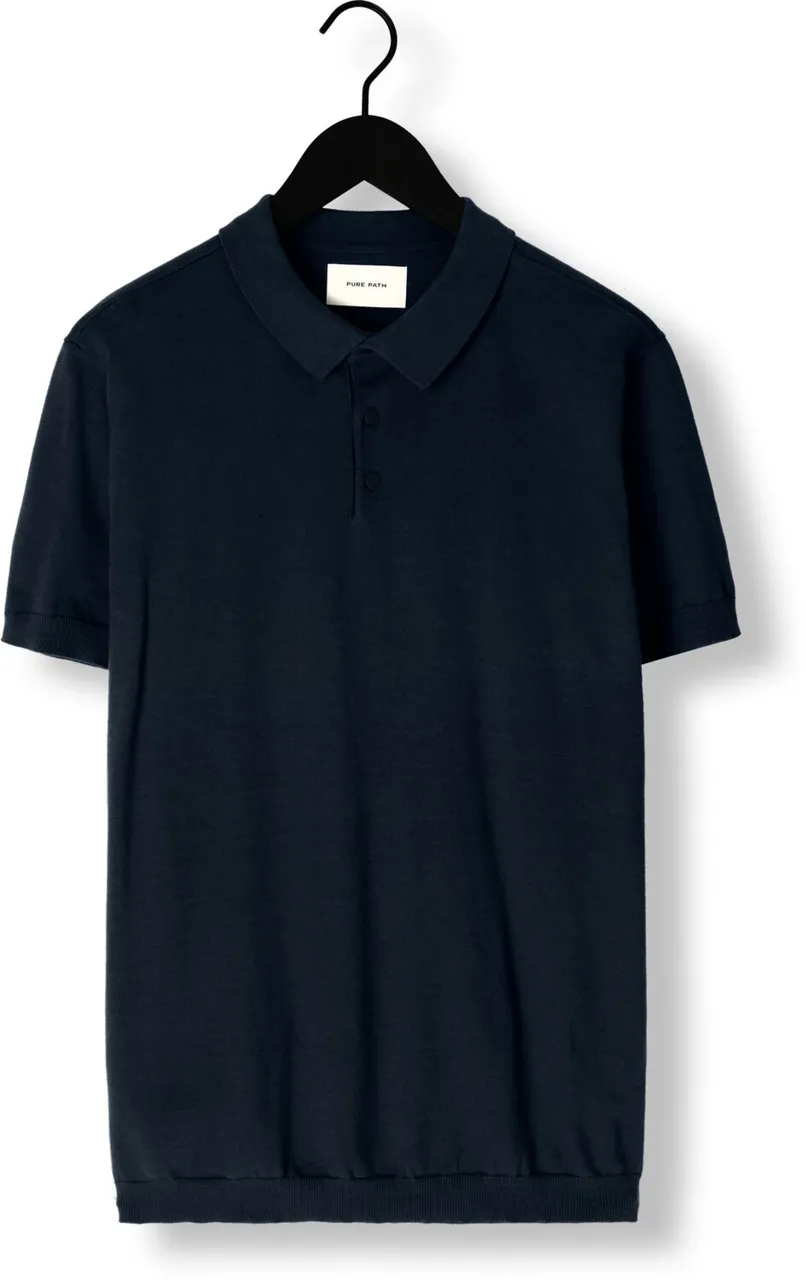 PURE PATH Heren Polo's & T-shirts Knit Polo With Chestprint - Donkerblauw