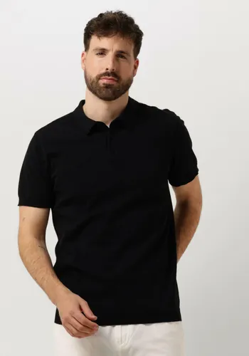 PURE PATH Heren Polo's & T-shirts Knit Polo With Chestprint - Zwart