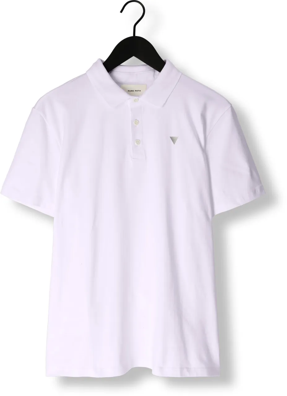 PURE PATH Heren Polo's & T-shirts Pure Logo Polo With Chest Print - Wit