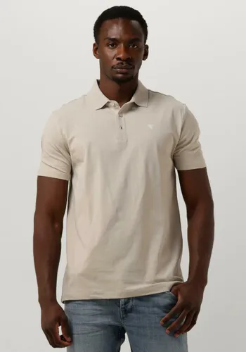 PURE PATH Heren Polo's & T-shirts Shortsleeve Polo With Chest Print - Zand